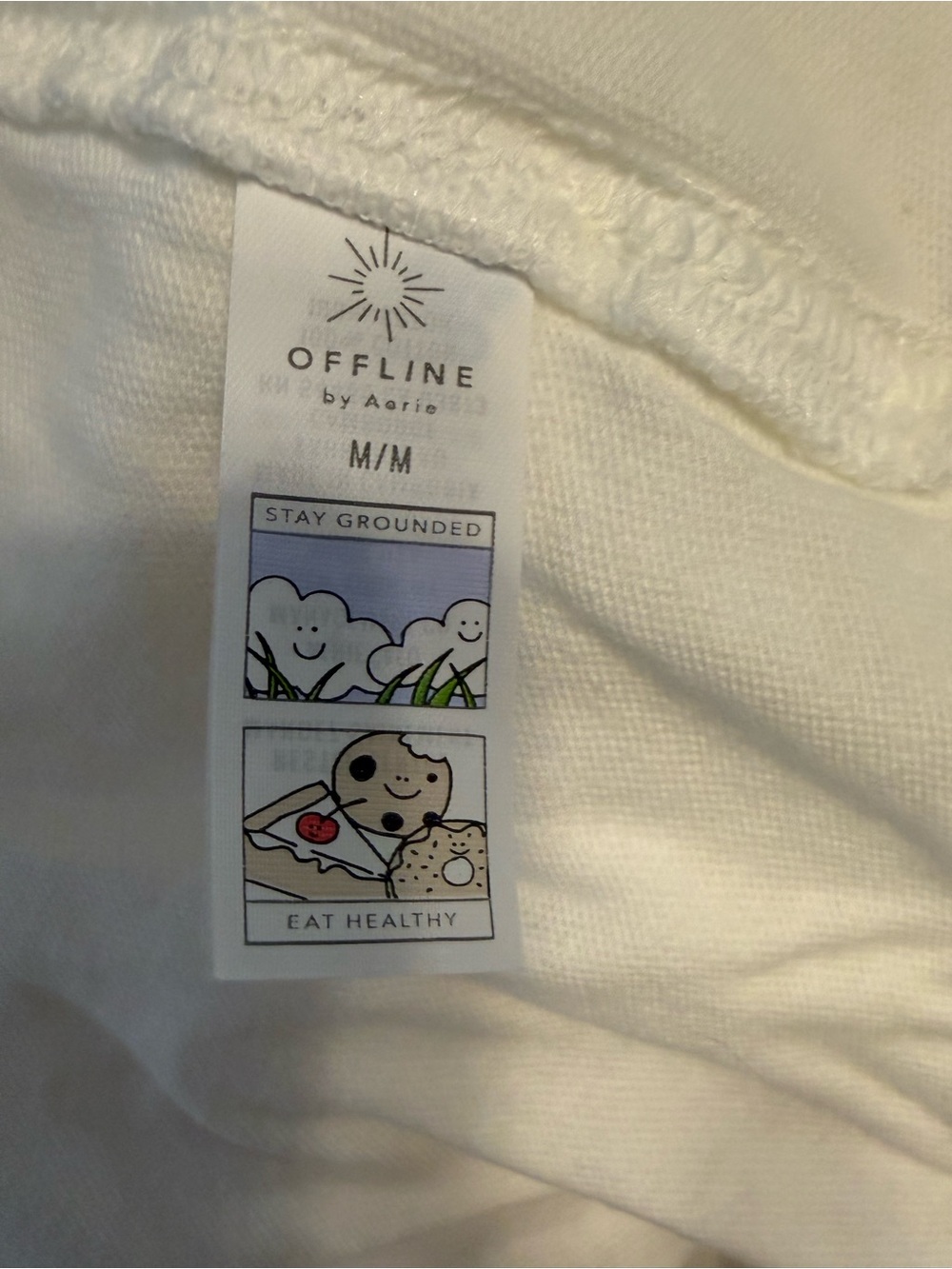 Aerie OFFLINE Cotton Blend Boyfriend Tee Shirt Top M Classic White - Picture 7 of 9